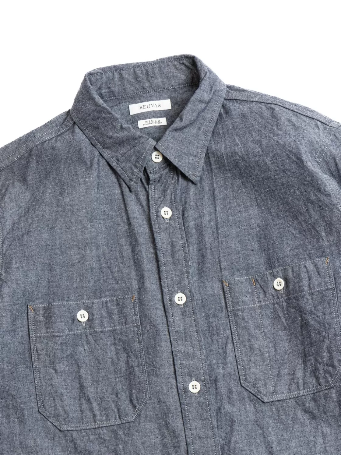 SEUVAS SELVEDGE INDIGO CHAMBRAY WORK SHIRTS INDIGO Shop