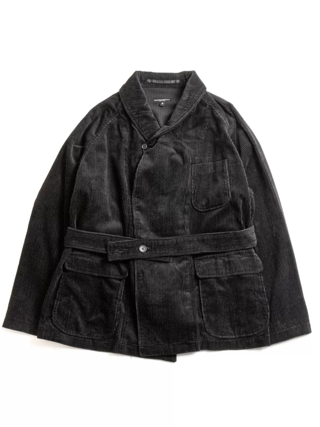 Engineered Garments SMOKING JACKET BLACK COTTON 8W CORDUROY Outlet