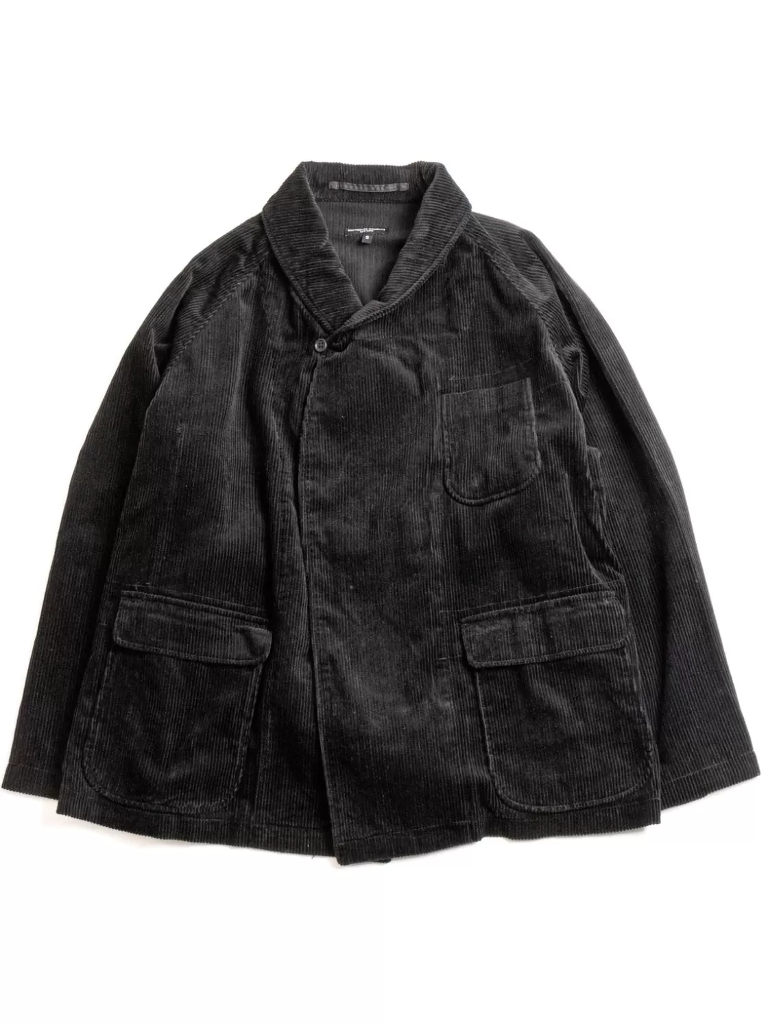 Engineered Garments SMOKING JACKET BLACK COTTON 8W CORDUROY Outlet