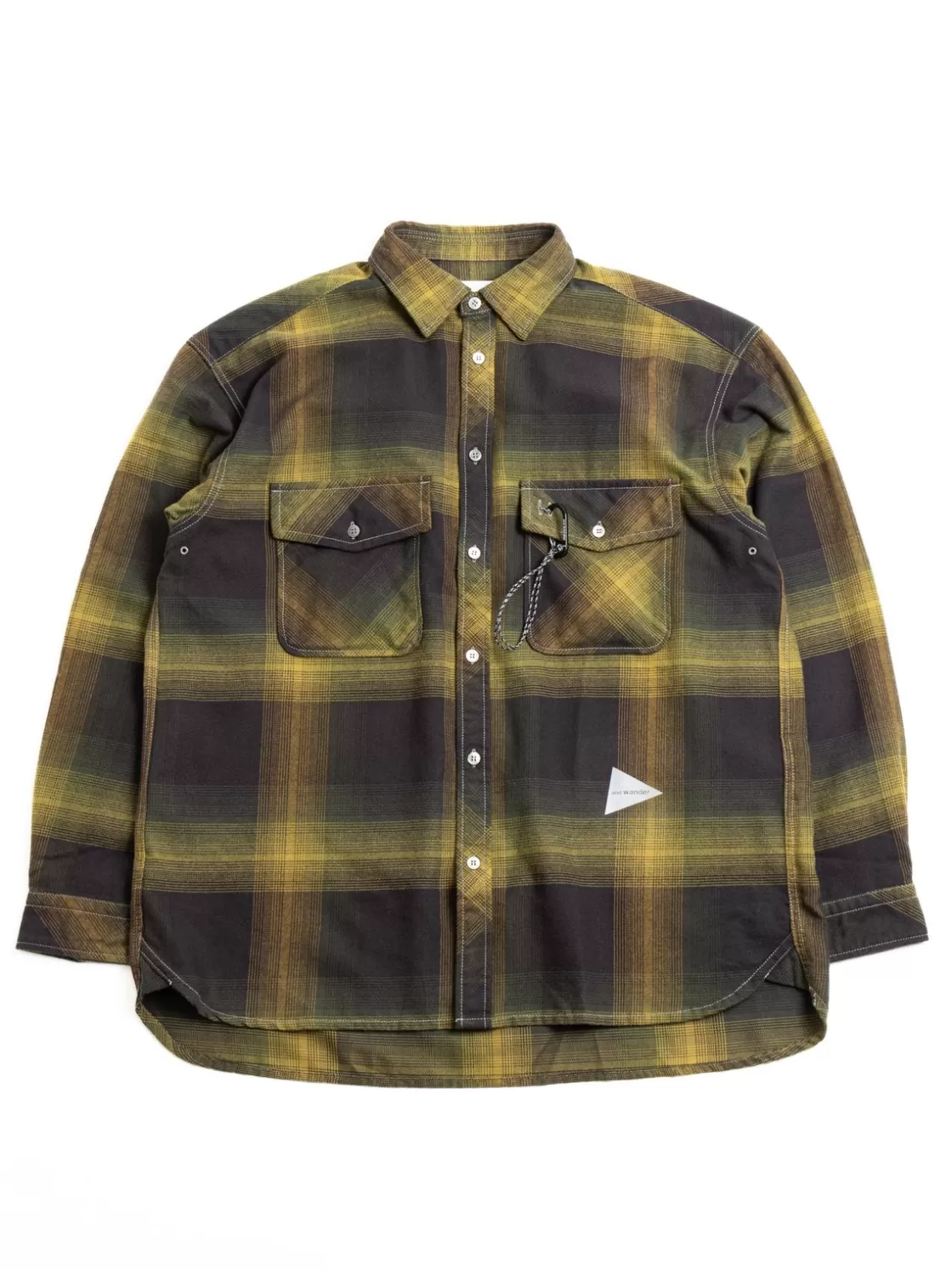 and wander THERMONEL CHECK SHIRT KHAKI Sale