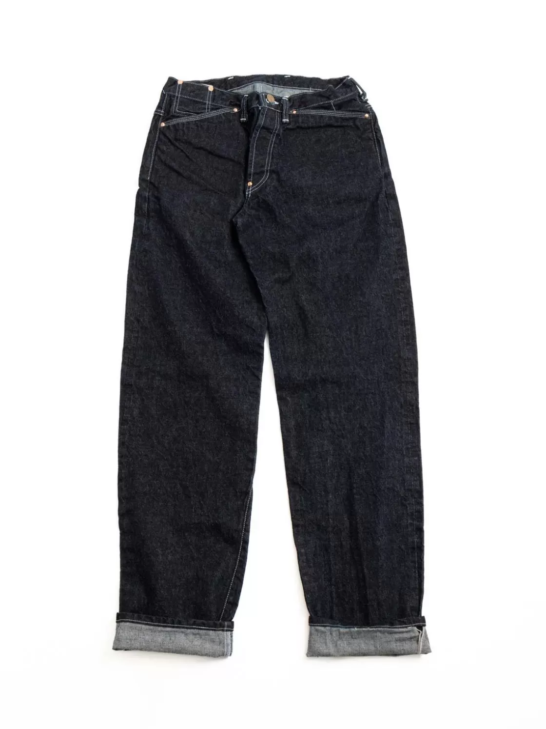 Tender Co TYPE 130 TAPERED HEMP–WOOL–COTTON BULL DENIM ACHILLES’ HEEL INDIGO DYED Best