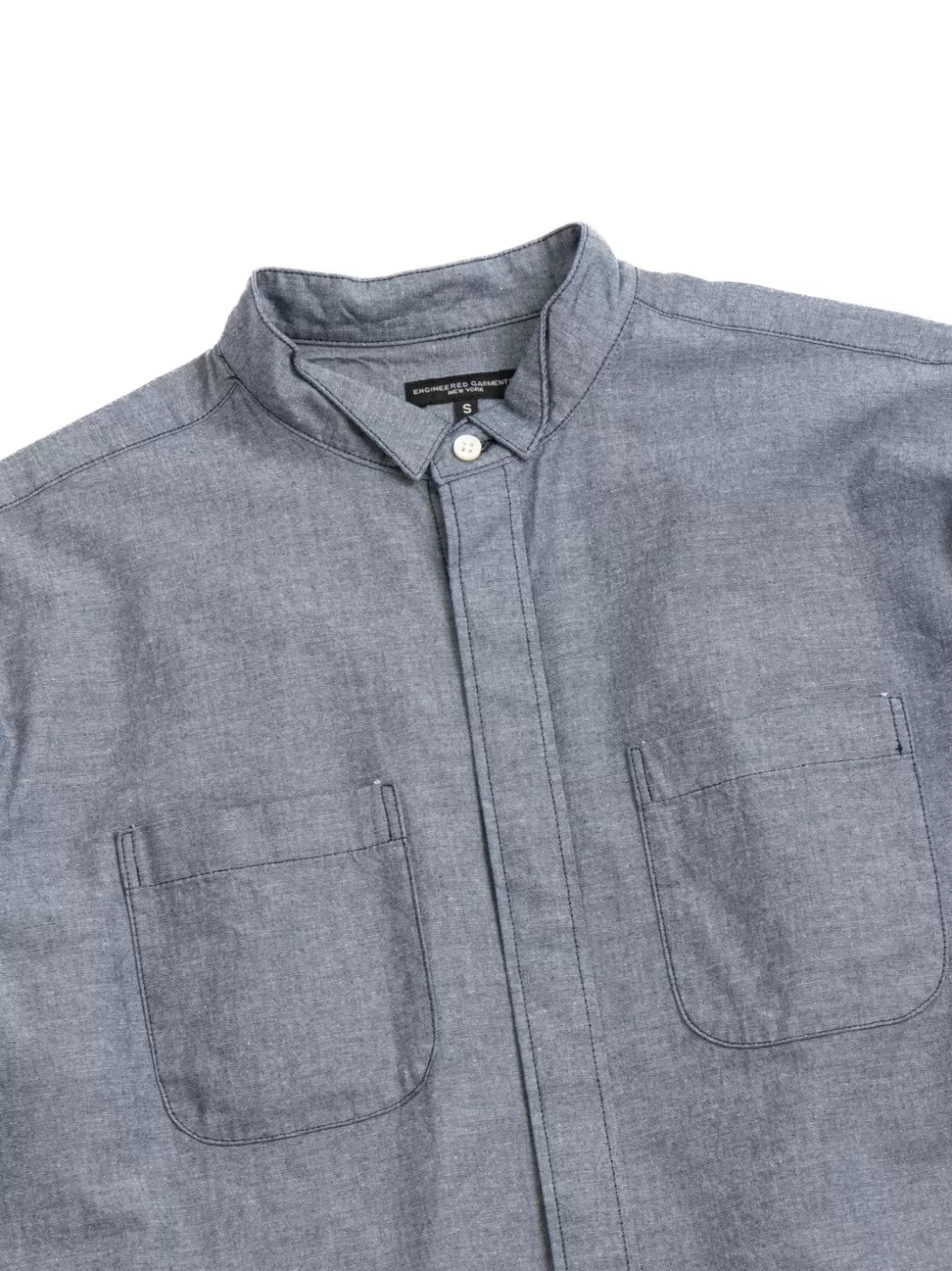 Engineered Garments WING COLLAR SHIRT INDIGO COTTON CHAMBRAY Outlet