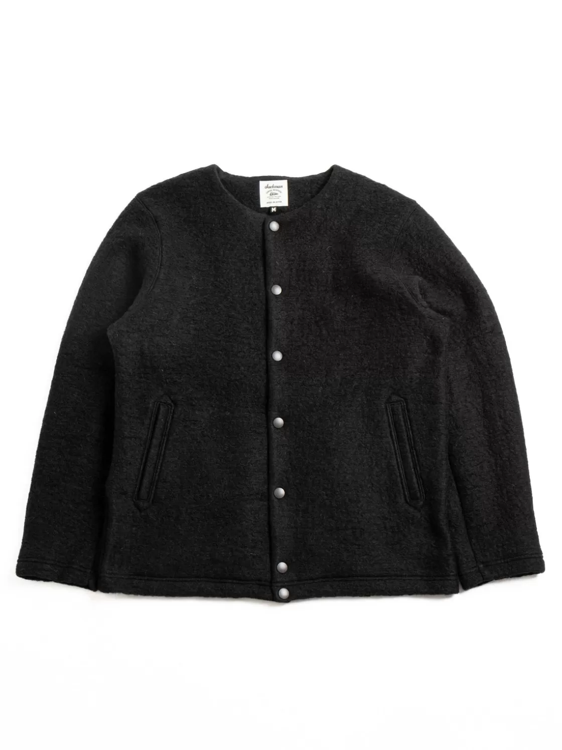 Jackman WOOL COLLARLESS JACKET BLACK New