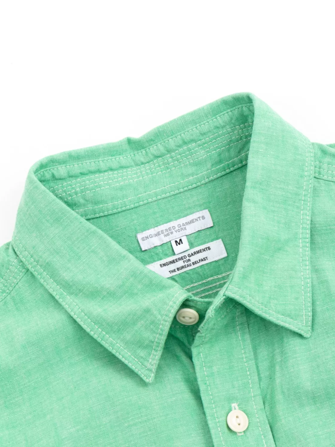 Engineered Garments For The Bureau WORK SHIRT GREEN CHAMBRAY JAPANESE NARROW LOOM (TBB EXCLUSIVE) Cheap