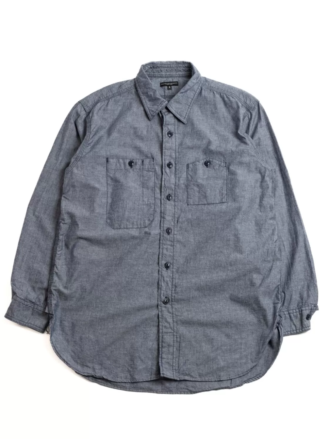 Engineered Garments WORK SHIRT INDIGO COTTON CHAMBRAY Discount