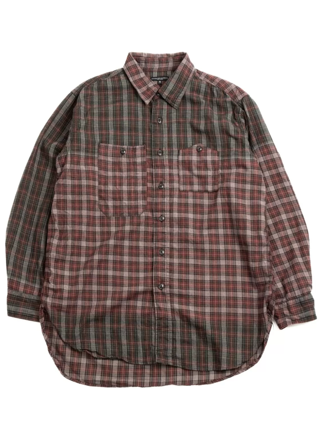 Engineered Garments WORK SHIRT OLIVE/RED SMOKEY PLAID Clearance